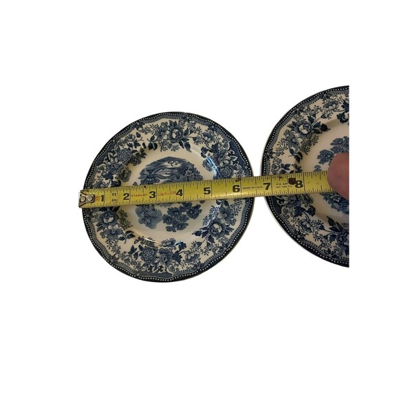 Royal Staffordshire Clarice Cliff Tonquin Small  Plates 6.5” Blue Set Of 2 - Picture 4 of 5